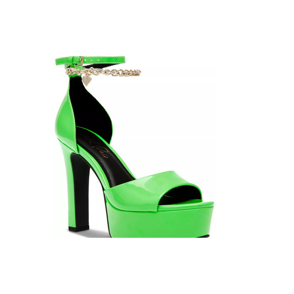 WILD PAIR Charm Ankle-Strap Platform Dress Sandals Size 9.5 Green NWT - Picture 1 of 8
